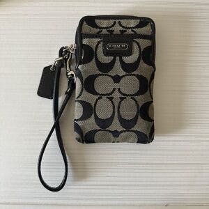 Coach Signature Black and Tan Phone Case